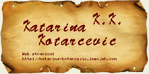 Katarina Kotarčević vizit kartica